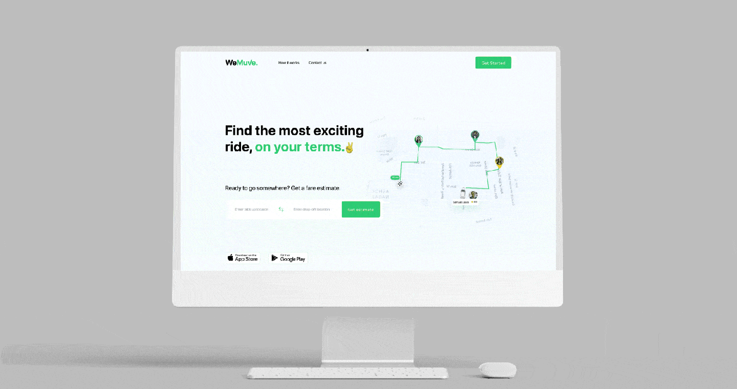 Marketing site mockup